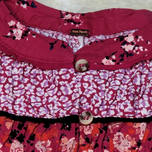 Free People Berry Combo blouse size SP NWOT - Picture 5 of 10